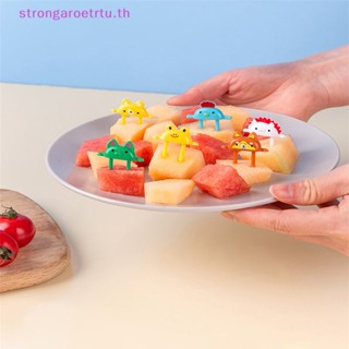 Strongaroetrtu ส้อมจิ้งจอก รูปการ์ตูนสัตว์น่ารัก สําหรับจิ้งจอก ผลไม้ ขนมหวาน 6 ชิ้น