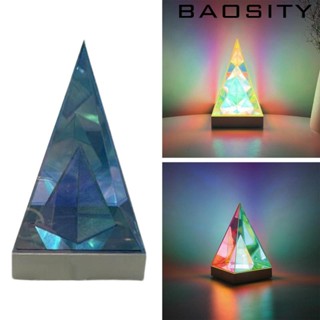 [Baosity] โคมไฟตั้งโต๊ะ LED รูปพีระมิด 3D USB สําหรับตกแต่งบ้าน