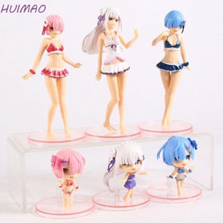 Huimao โมเดลฟิกเกอร์ Rem Q Version สําหรับเด็ก เก็บสะสม 6 ชิ้น ต่อชุด