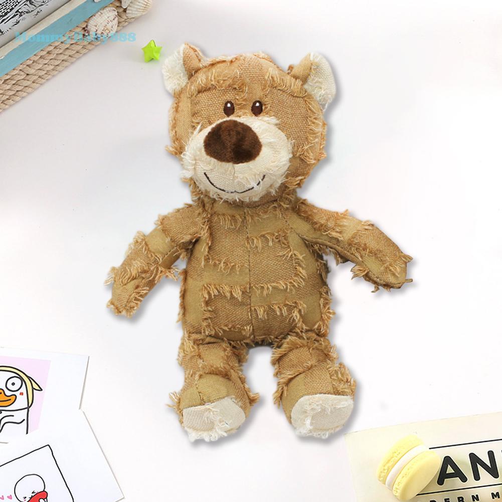 ของเล่นตุ๊กตาหมี แบบนิ่ม เพื่อสุขภาพฟัน สําหรับสุนัข [MommyBaby.th]
