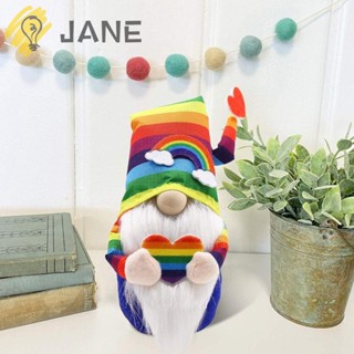 Jane ตุ๊กตาสายรุ้ง ไร้หน้า หลากสีสัน สําหรับตกแต่งห้อง คริสต์มาส 2 ชิ้น