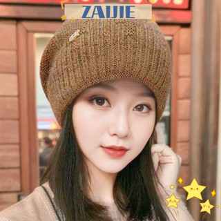 Zaijie24 หมวกบีนนี่ ผ้าขนแกะถัก ให้ความอบอุ่น สไตล์ฮิปฮอป เหมาะกับฤดูหนาว สําหรับผู้ชาย ผู้หญิง Y2k