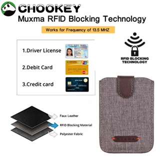 Chookey กระเป๋าใส่บัตรเครดิต ผ้าแคนวาส หนัง PU มีกาวในตัว