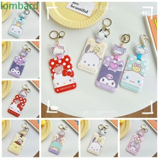 Lombard กระเป๋าใส่บัตร แบบดึง พลาสติก ลายการ์ตูนสุนัข Cinnamoroll น่ารัก สําหรับกลางแจ้ง