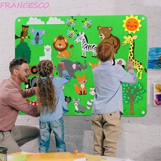 Francesco ชุดบอร์ดตัวต่อ รูปไดโนเสาร์ Montessori Felt Puzzle ซักล้างได้ ของเล่นสําหรับเด็ก พ่อแม่ และลูก