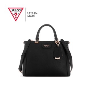 GUESS กระเป๋าถือ รุ่น VG897106 ANGY SOCIETY SATCHEL สีดำ