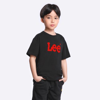 LEE KIDS เสื้อยืดแขนสั้นผู้ชาย / ผู้หญิง คอลเลคชั่น Iconic Logo ทรง REGULAR รุ่น LK F123UTSSN08 สีดำ