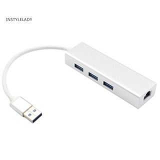 Instylelady อะแดปเตอร์การ์ดเครือข่ายอีเธอร์เน็ต USB 30 เป็น RJ45 3 พอร์ต 100Mbps Gigabit