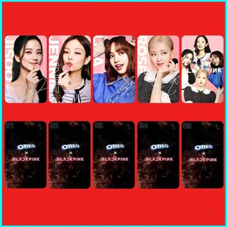 โปสการ์ด อัลบั้มรูปการ์ตูน BLACKPINK OREO JENNIE Pink ink ROSE JISOO LISA จํานวน 4 ชิ้น ต่อชุด