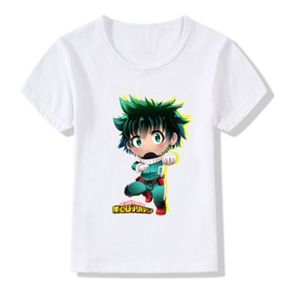 เสื้อยืด พิมพ์ลายการ์ตูนอนิเมะ My Hero Academia น่ารัก แฟชั่นฤดูร้อน สําหรับเด็กผู้หญิง และเด็กผู้ชาย