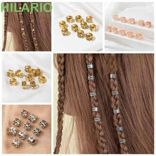 Hilario 10 ชิ้น / เซต กิ๊บติดผม ลูกปัดผม สีเงิน สีทอง โลหะผสม DIY ถักเดรดล็อก ลูกปัด เด็ก