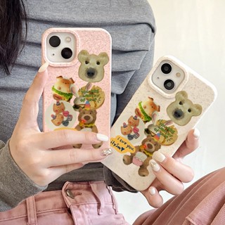 สุนัขแสนอร่อย เคสย่อยสลายได้ฟางข้าวสาลี เเคสโทรศัพท์ Compatible for iPhone 11 14 13 12 15 Pro Max 7 8 14 15 Plus XR