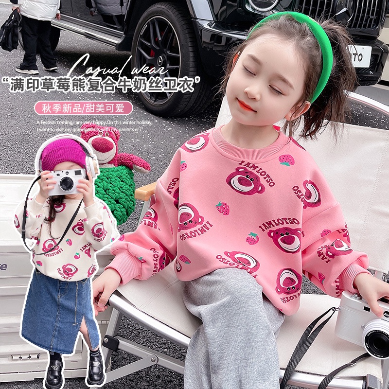 เสื้อยืดแขนยาวน่ารัก แฟชั่นฤดูใบไม้ร่วง และฤดูหนาว สําหรับเด็กผู้หญิง