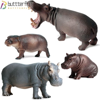 Buttterfly โมเดลฮิปโป รูปสัตว์ป่าจําลอง ของเล่นเสริมการเรียนรู้เด็ก