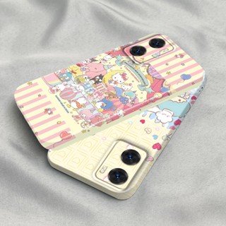 SANRIO เคสโทรศัพท์มือถือ พลาสติกแข็ง ป้องกันกล้อง ปิดด้านหลัง ลายการ์ตูนคิตตี้น่ารัก สําหรับ Oppo A57 2022 4G A77s A77 A17 F11 A9 A5 A11 A55 A56 A92S Reno4 Z A93