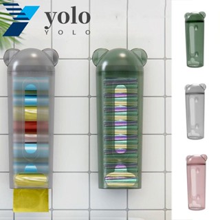 Yolo ที่วางถุงขยะพลาสติก แบบแขวนผนัง ความจุขนาดใหญ่ สีเขียว สีชมพู สีเทา สําหรับห้องครัว ห้องนั่งเล่น