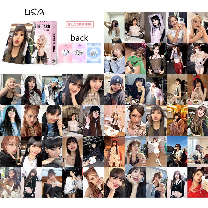 50-55 ชิ้น/กล่อง BP 7th Anniversary Photocards เลเซอร์โฮโลแกรม Lomo การ์ด JENNIE JISOO LISA ROSE Kpo
