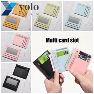 Yolo กระเป๋าสตางค์ใบสั้น ทรงคลัทช์ มีซิป สีพื้น สไตล์เกาหลี เรียบง่าย ใส่บัตรได้ สําหรับผู้ชาย