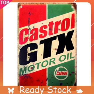 แผ่นป้ายโลหะดีบุก ลาย Gastrol GTX ขนาด 30x40 ซม. สไตล์เรโทร สําหรับบาร์ ผับ คลับ คาเฟ่ โปสเตอร์