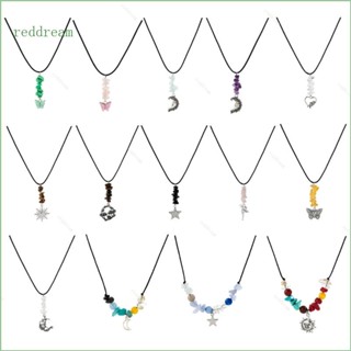 Redd สร้อยคอโชคเกอร์ จี้รูปดาว ดวงจันทร์ ผีเสื้อ ประดับพู่ สีแดง เครื่องประดับแฟชั่น สําหรับ Weddi