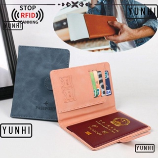 Yunhi RFID กระเป๋าใส่หนังสือเดินทาง แบบหนัง บางพิเศษ กันน้ํา ทนทาน อเนกประสงค์