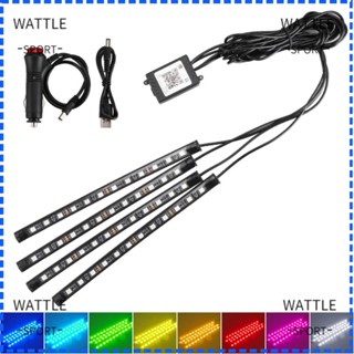 Wattle แถบไฟนีออน LED PVC ควบคุมด้วยรีโมต สําหรับบรรยากาศรถยนต์