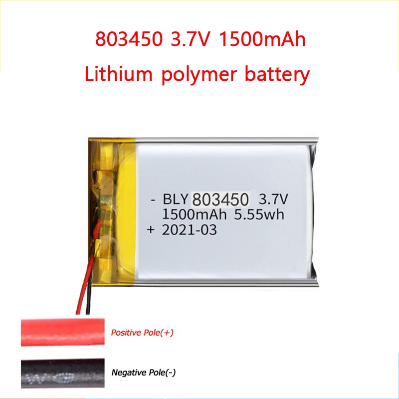 803450 3.7V 1500mAh Polymer Lithium Rechargeable Battery for GPS navigator  Bluetooth Headset Camera