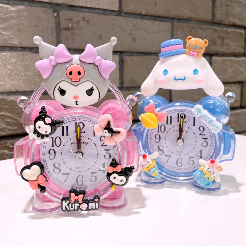 SANRIO [Haroro] นาฬิกาปลุก ลายการ์ตูนคิตตี้ Mymelody Kuromi ขนาด 12 ซม. เหมาะกับของขวัญ สําหรับนักเรียนหญิง
