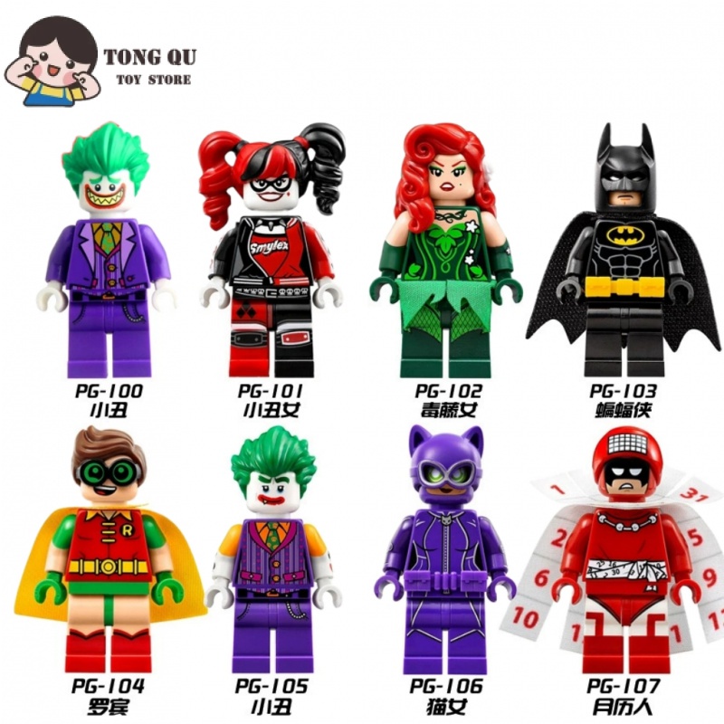โมเดลตัวต่อซูเปอร์ฮีโร่ Joker Harley Quinn Batman ขนาดเล็ก ของเล่นสําหรับเด็ก
