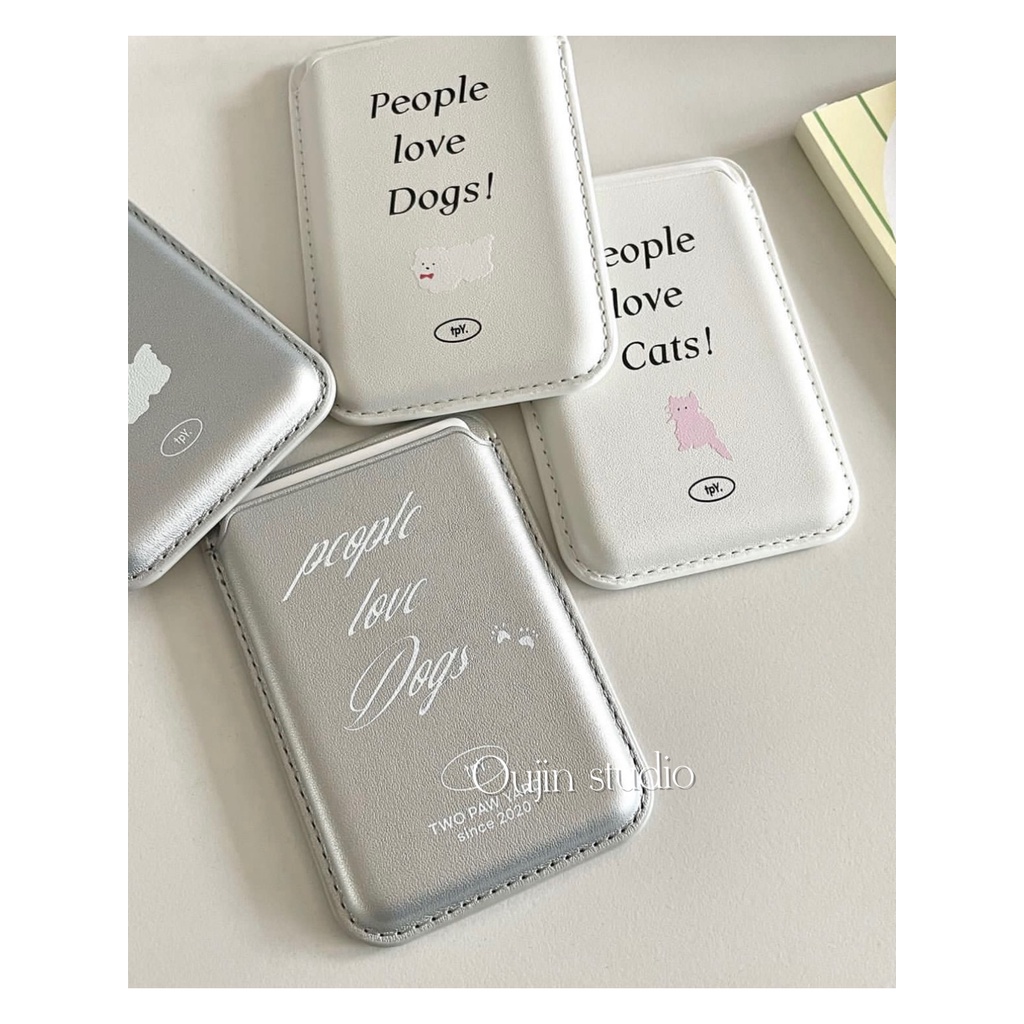 เคสโทรศัพท์มือถือหนัง ฝาพับแม่เหล็ก ลายสุนัข แมว สไตล์เกาหลี ไฮเอนด์ สําหรับ 15 14promax 14 12 11
