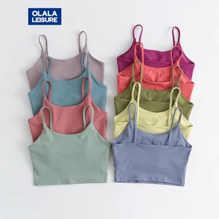 OLALA LEISURE สปอร์ตบราพร้อมแผ่นรองหน้าอกใส่ออกกำลังกายแบบบางสวยงามสำหรับผู้หญิงเล่นโยคะเสื้อชั้นใน