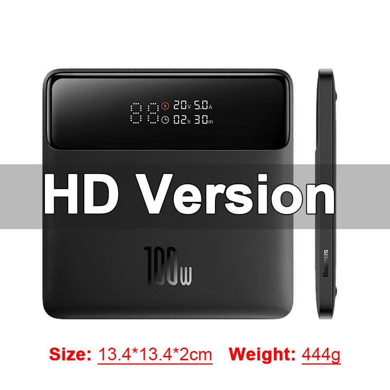 Baseus 100W type-C ชุดพลังงานแบตเตอรี่ภายนอก 20000mAh PD ชาร์จเร็วเครื่องชาร์จแล็ปท็อปแบบพกพา ราคา ถูกที่สุด ดีลบีเคเค แกลเลอรีภาพที่ 9