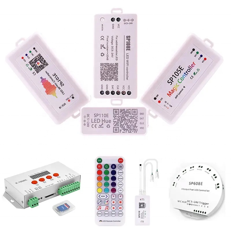 สีเมจิก LED Strip Controller SP110E SP548E SP601E SP602E SP611E SP621E WS2811 WS2812B UCS1903 IC