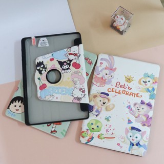 รูปแบบการ์ตูน ปรับองศาได้360° เคส for Samsung Galaxy Tab S11 S7s8 S7FE Galaxy Tab S6 Lite  Tab A8  ที่เสียบปากกาด้านขวา