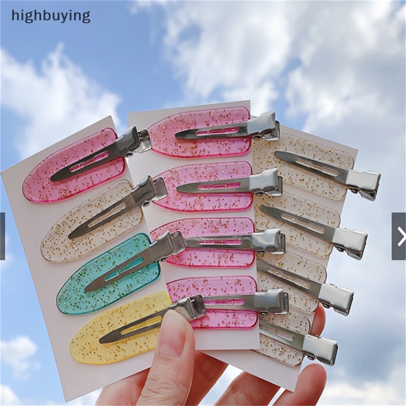 [highbuying] 4 ชิ้น / เซต ไร้รอยต่อ กว้าง เรซิน ใส สีลูกกวาด กิ๊บติดผม ปกป้องผม แต่งหน้า ปากเป็ด คลิป ใหม่ พร้อมส่ง