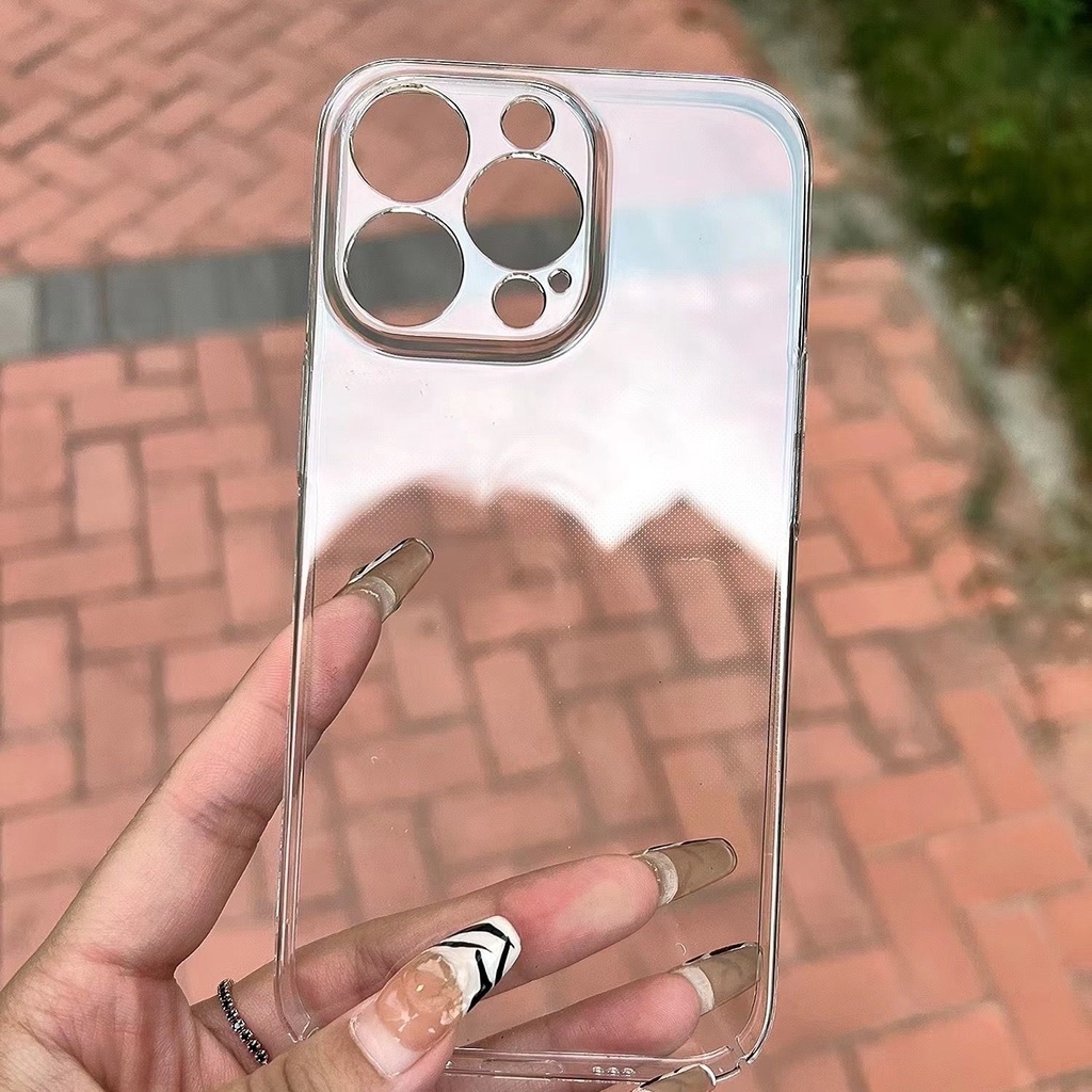 เคสโทรศัพท์มือถือ PC แบบแข็ง ป้องกันกล้อง บางพิเศษ ประดับคริสตัล สําหรับ Iphone 15 14 13 12 Plus Pro Max Mini