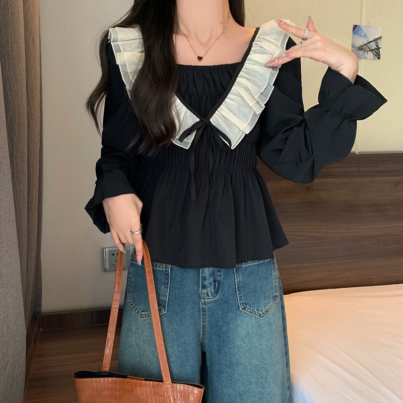 เสื้อแขนยาว ทรงหลวม พลัสไซซ์ แฟชั่นฤดูใบไม้ร่วง และฤดูหนาว สําหรับผู้หญิง