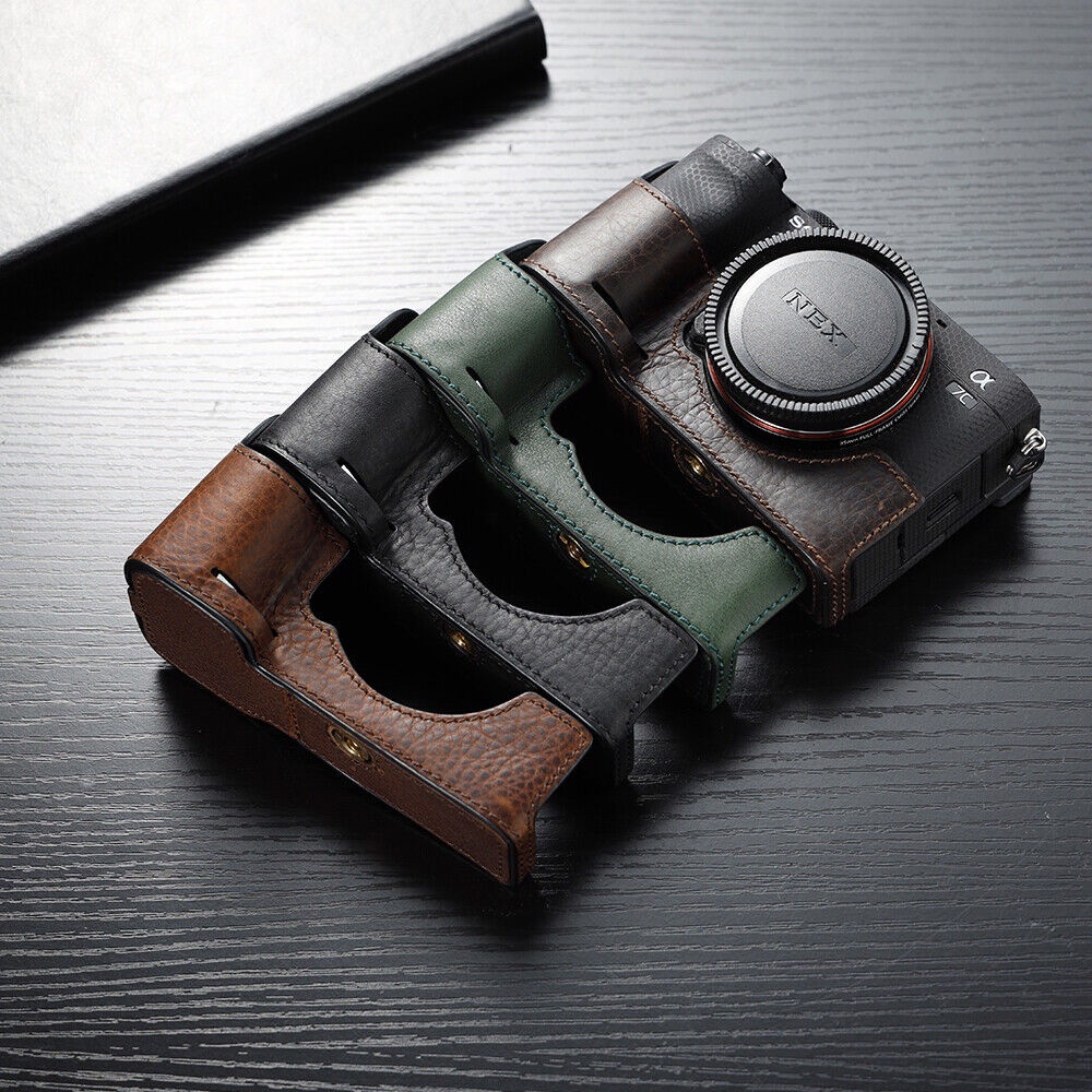Sony A7C Handmade กระเป๋ากล้องหนังครึ่งกระเป๋าสําหรับ Sony A7C Alpha A7C