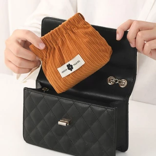 UUMIR กระเป๋าเครื่องสำอางค์ กระเป๋าใส่เหรียญ ผ้าลูกฟูก แบบนิ่ม สีพื้น ขนาดเล็ก น่ารัก สําหรับเด็กผู้หญิง