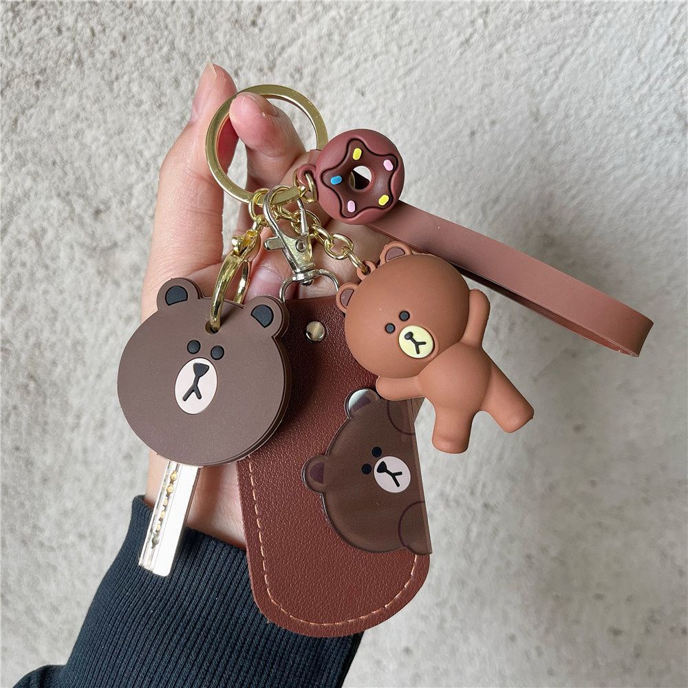 O7gq พวงกุญแจไฟฟ้า จี้หมีบราวน์น่ารัก ทรงสี่เหลี่ยมผืนผ้า สําหรับห้อยกระเป๋า กุญแจรถยนต์O7GQ - รูปที่ 4