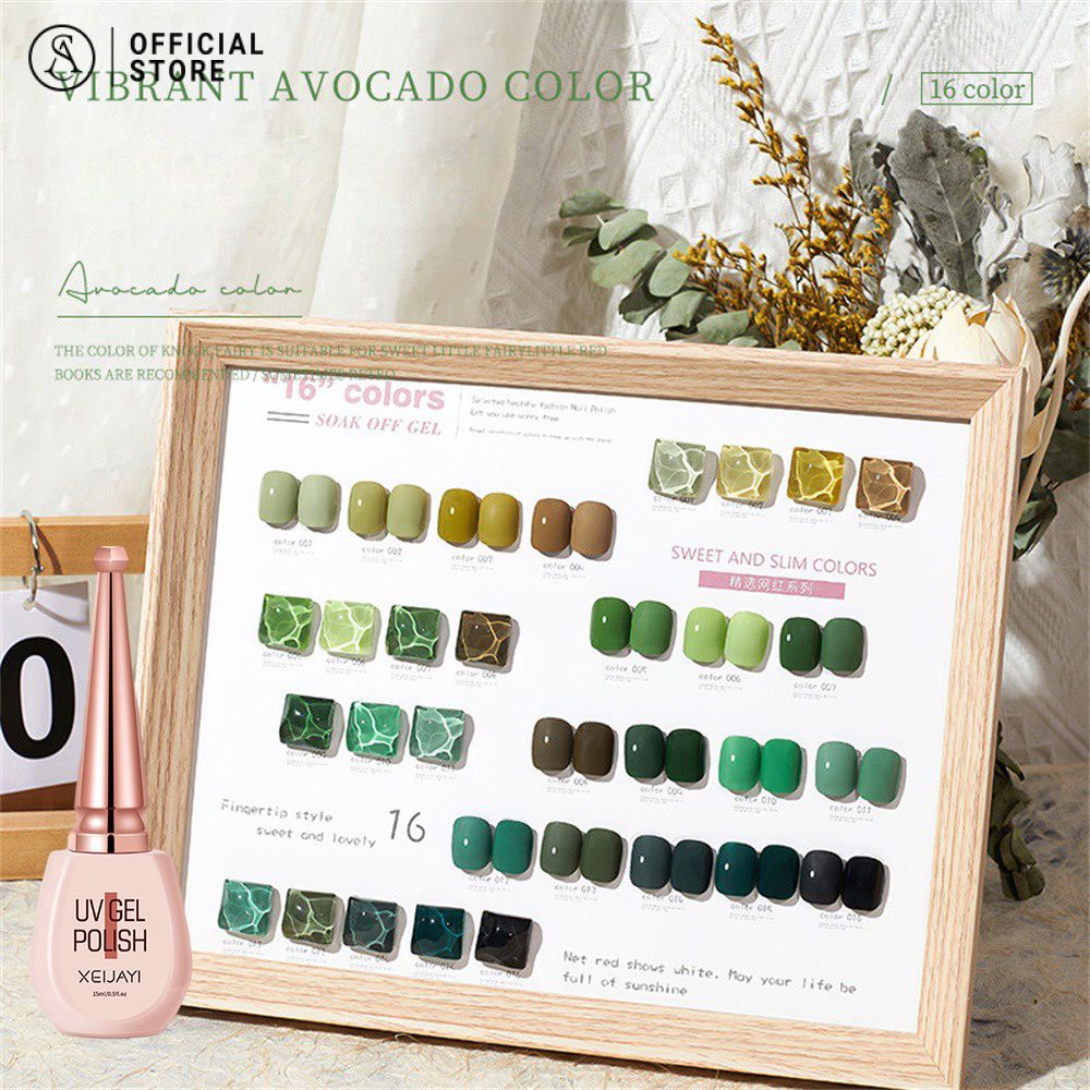 กาวทาเล็บสีเขียว Aocado ฤดูใบไม้ผลิและฤดูร้อนสีขาวสีเขียวหญ้ากาวส่องไฟสีเขียวเข้มสีเขียวมิ้นท์สีเขีย