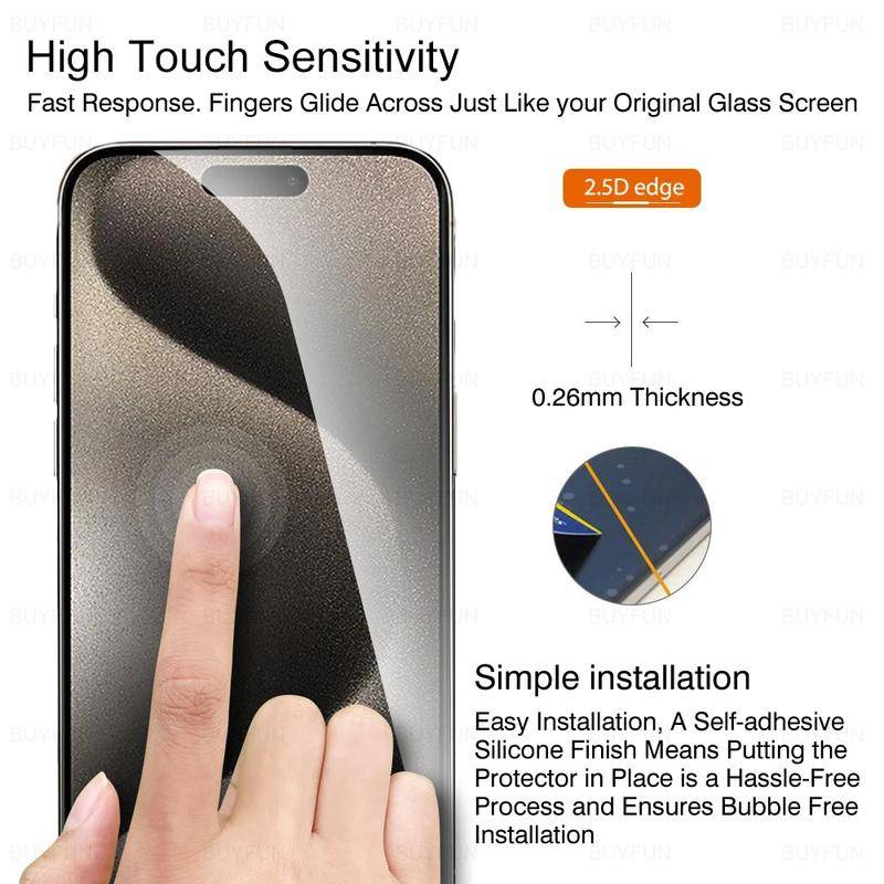 1-3Pcs HDฟิล์มกระจกนิรภัยสําหรับiPhone 15 14 8 7 6 6s รูปที่ 3