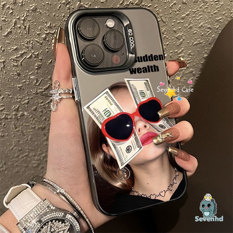 เคสโทรศัพท์มือถือ แบบนิ่ม ขอบตรง ลายเลเซอร์ออโรร่า สําหรับ iPhone 15 14 13 12 11 Pro Max X XR Xs Max 8 7 6 6s Plus SE 2020