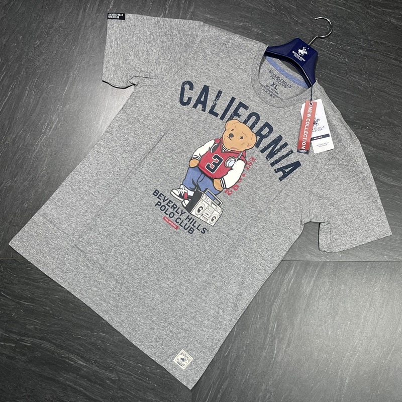S-5XL [S-5XL] B8 เสื้อยืดคอกลม Beverly Hills Polo Club ลายหมีมาใหม่ล่าสุดแท้พร้อมถุงแบร์น