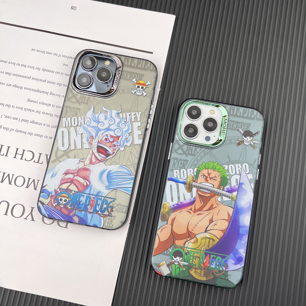 เคสไอโฟน15porวันพีชลูฟี่ GEAR 5 เคส iPhone 15 Max เคสโทรศัพท์Nika สีสันสดแข็งกล้องรูใหญ่แบบนิ่มกันกร