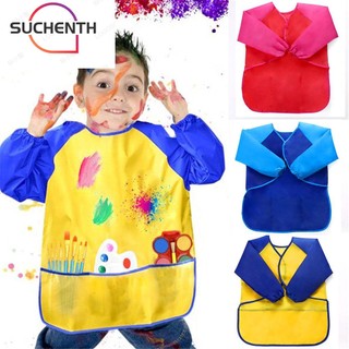 Suchenth ผ้ากันเปื้อน กันน้ํา วาดภาพระบายสี ครัว เบเกอรี่ สําหรับเด็ก