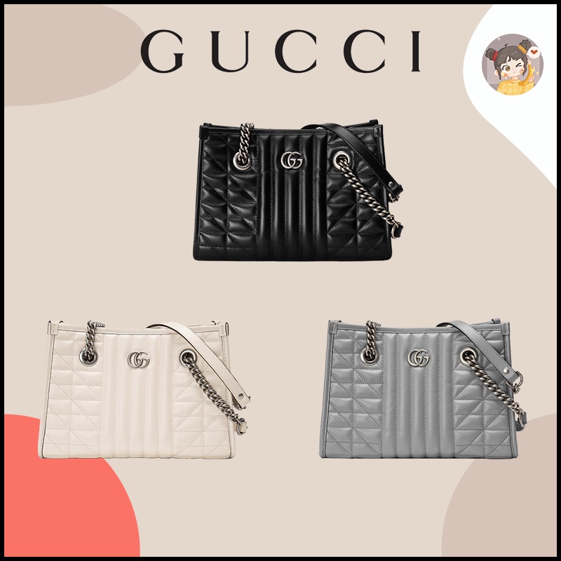 แบรนด์ใหม่และเป็นของแท้/Gucci GG Marmont Round Mini Shoulder Bag Clutch Bag Handbag