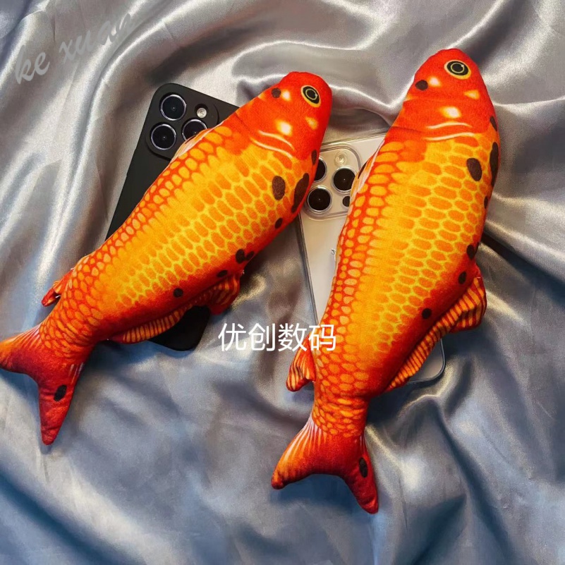 จําลองสามมิติปลาก้อยสีแดงขนาดใหญ่เหมาะสําหรับ IPhone11 15plus 13 7p xr 14 xs 13pro xsmax 15 เคสโทรศัพท์ Apple เคสโทรศัพท์ YXV2