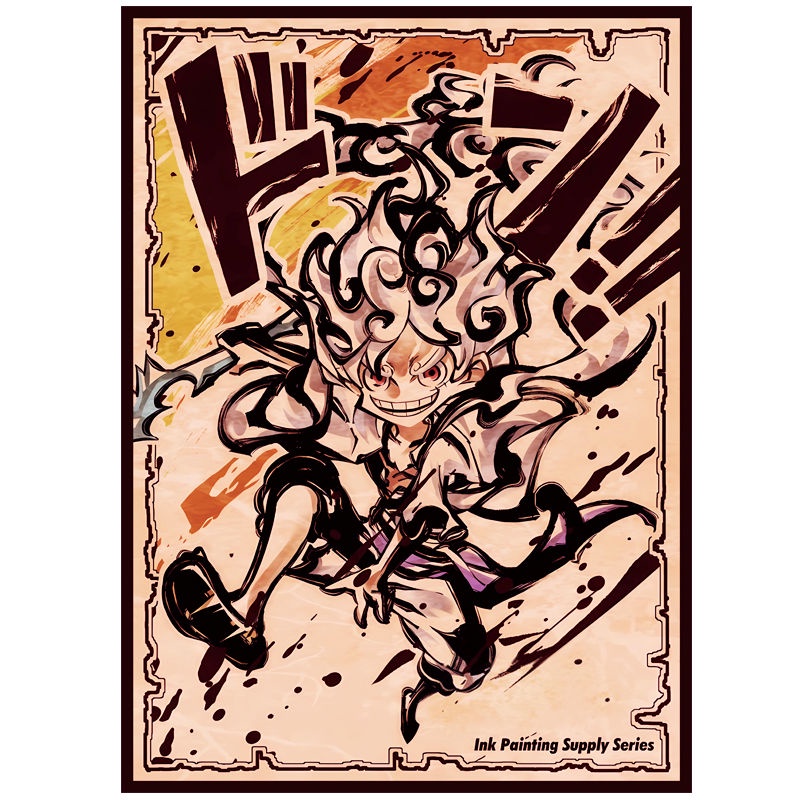 One Piece Sleeves Gear Five Nika Luffy OPCG PTCG Card Sleeves สําหรับ Magic Gathering Cards 66*91 มม.
