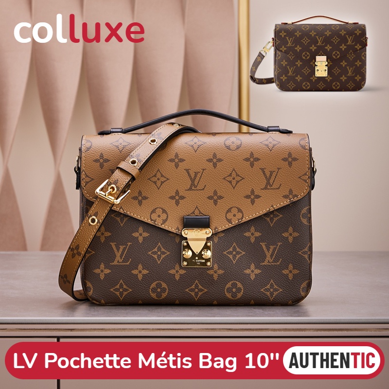 แบรนด์ใหม่และเป็นของแท้/หลุยส์วิตตอง Louis Vuitton กระเป๋ารุ่น Pochette Métis Metis Shoulder Bag 10'' Monogram Reverse